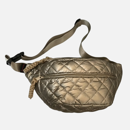 Sac banane métallisé en nylon matelassé Seraphine