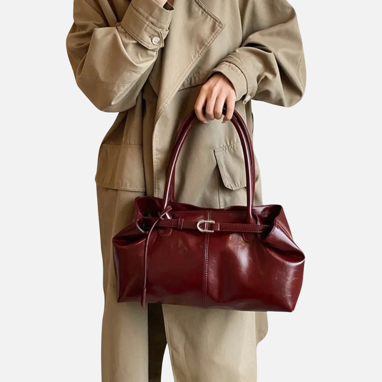 Grand sac à main cabas de cours en cuir synthétique huilé au design vintage et spacieux Sofia