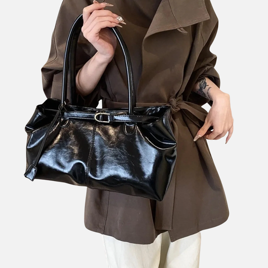 Grand sac à main cabas de cours en cuir synthétique huilé au design vintage et spacieux Sofia