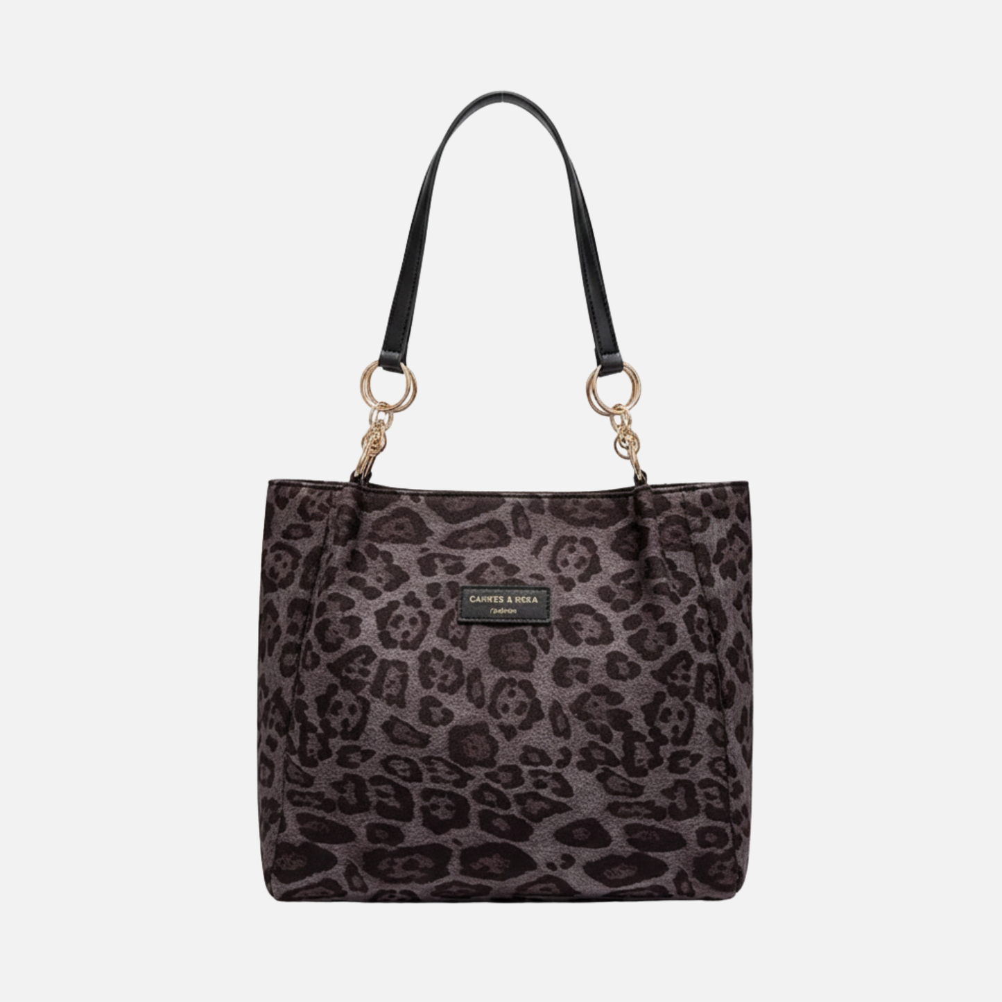 Grand sac à main cabas vintage imprimé léopard en cuir élégant et sophistiqué Alicia