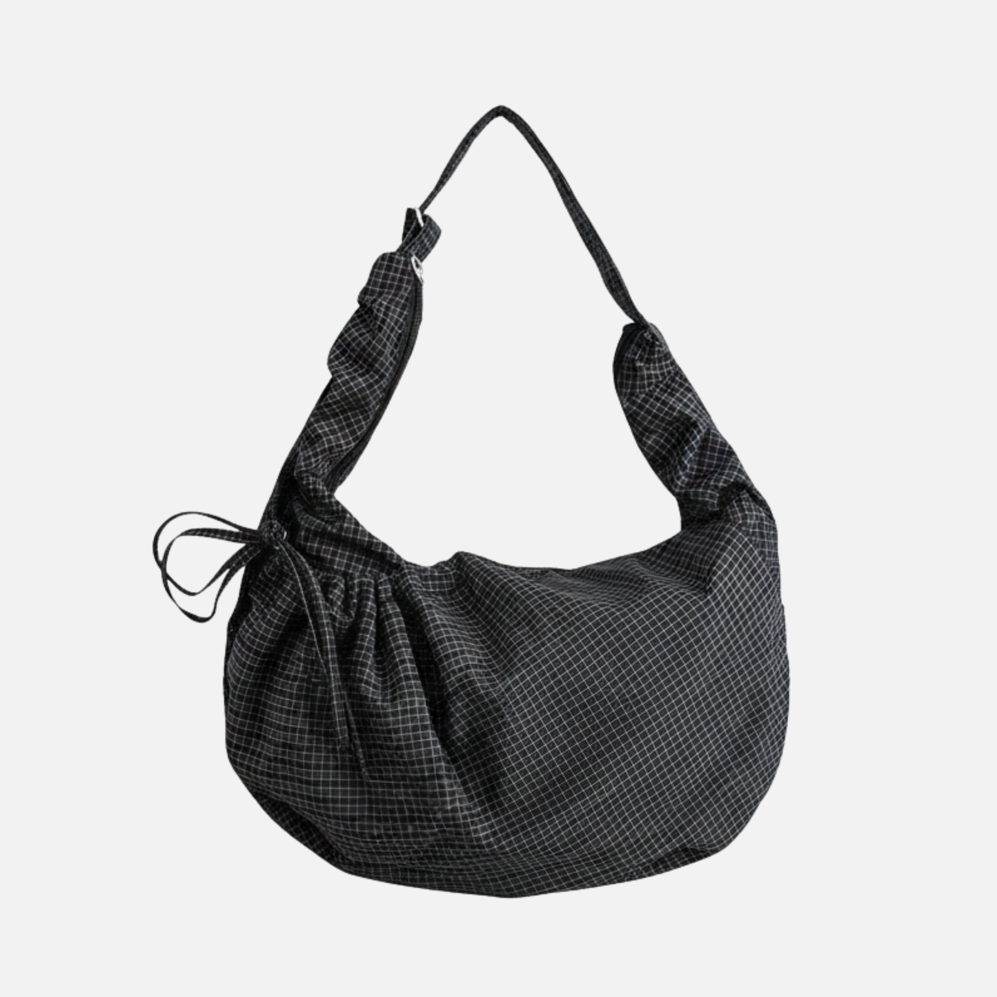 Grand sac à main hobo plissé à carreaux rétro et grand volume Jade