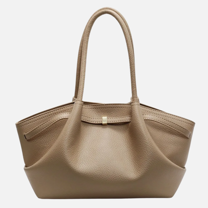 Grand sac à main cabas de cours bandoulière épaule besace au design lychee Ambre