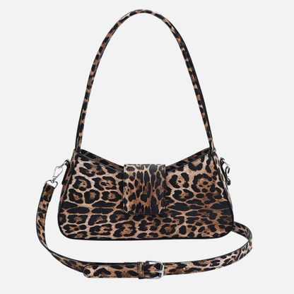 Petit sac à main épaule motif léopard avec bandoulière amovible Bertille