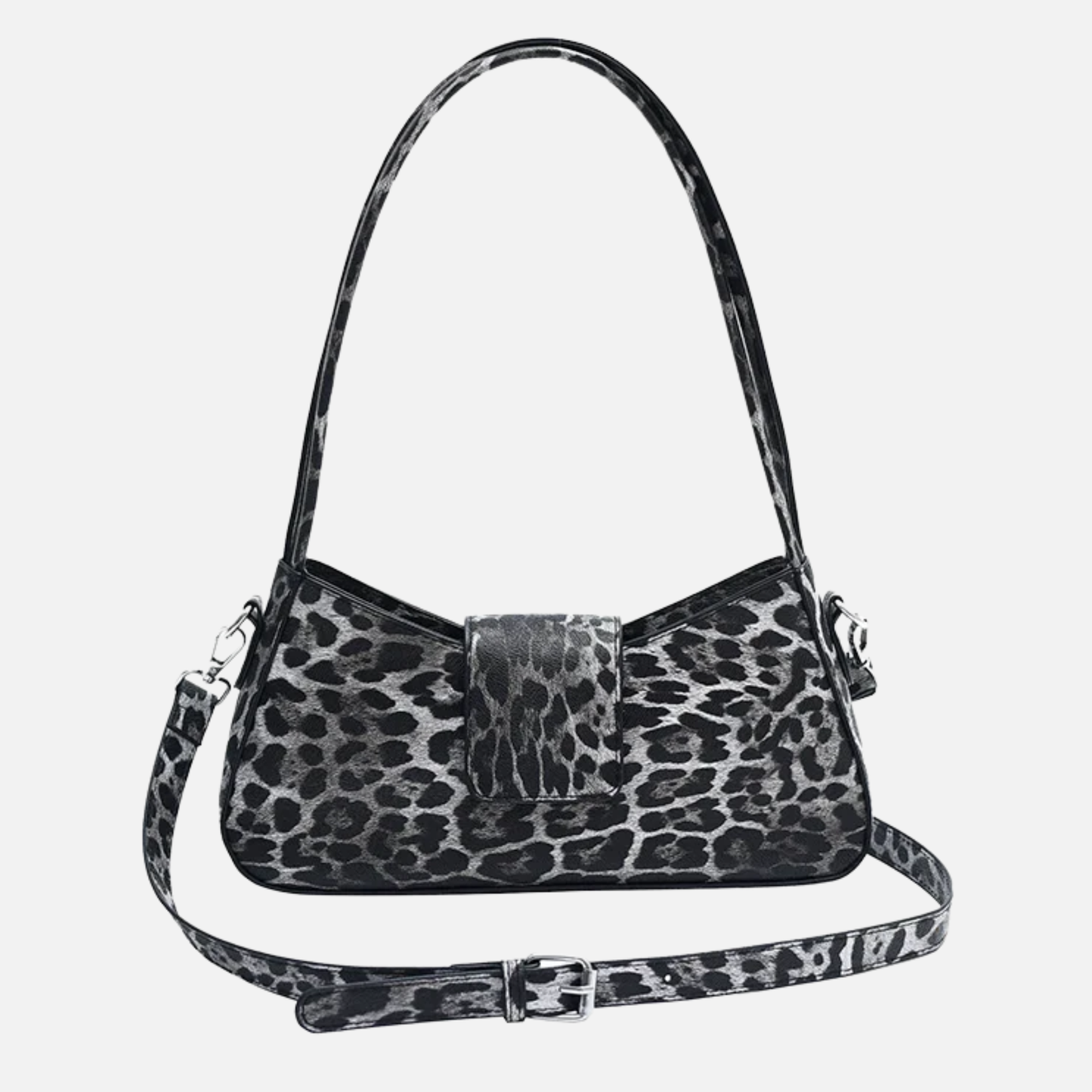 Petit sac à main épaule motif léopard avec bandoulière amovible Bertille