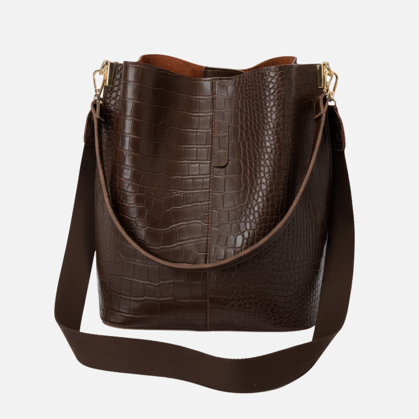 Grand sac à main de cours effet crocodile au design vintage et spacieux Manon