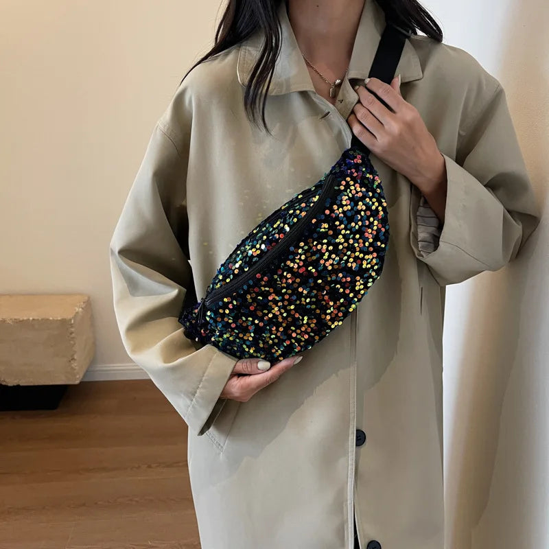 Grand sac banane sequin tendance Stella