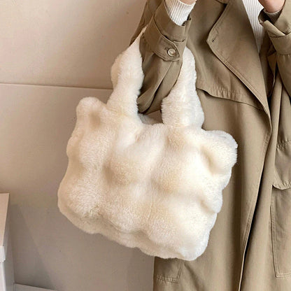 Sac à main bandoulière en peluche duveteuse pour femme Pénélope