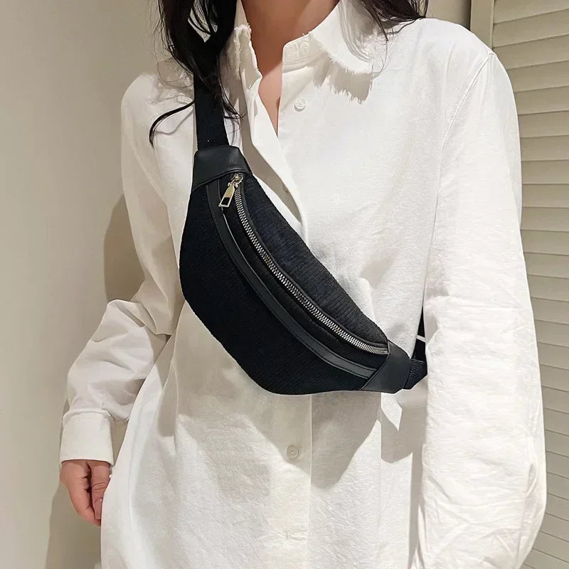 Sac banane velours côtelé chic Viviane