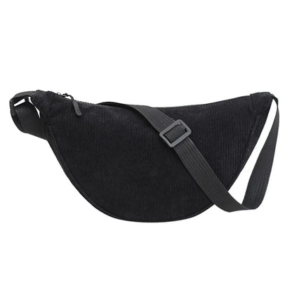 Sac banane demi-lune en velours côtelé Maëlle