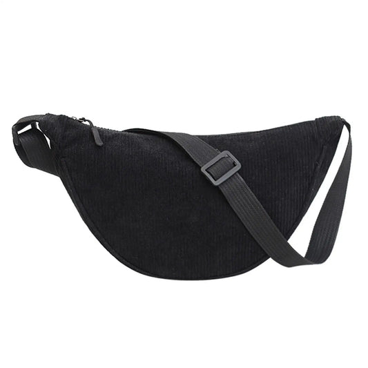 Sac banane demi-lune en velours côtelé Maëlle