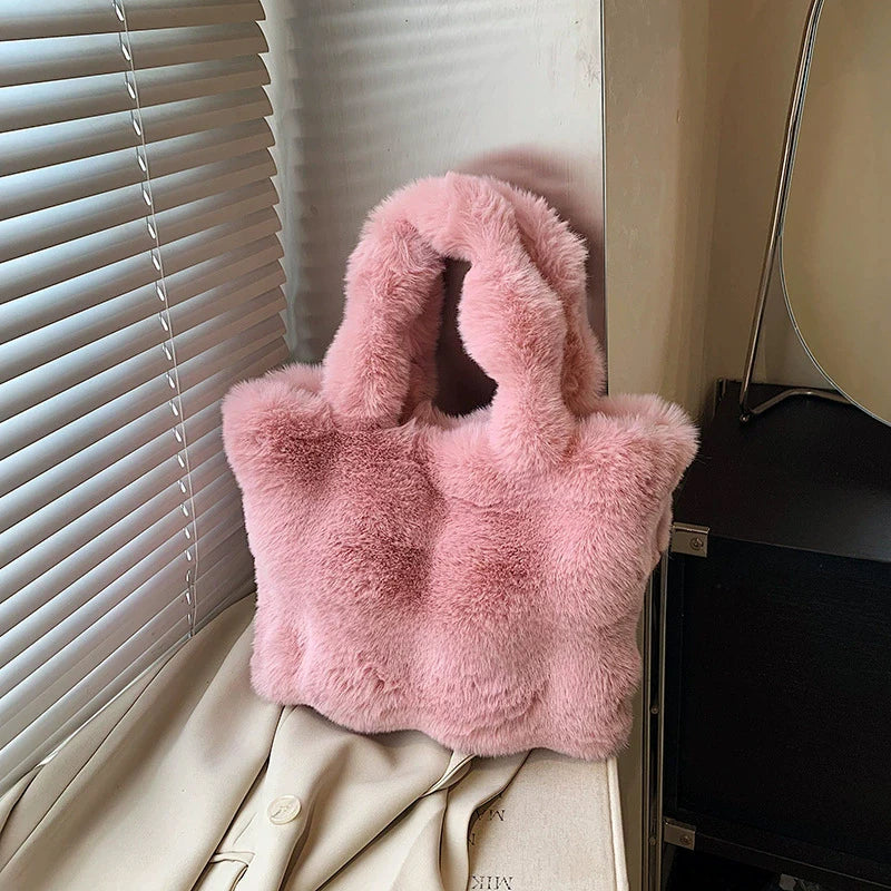 Sac à main bandoulière en peluche duveteuse pour femme Pénélope