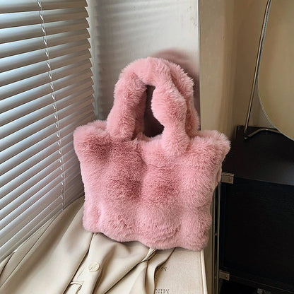 Sac à main bandoulière en peluche duveteuse pour femme Pénélope