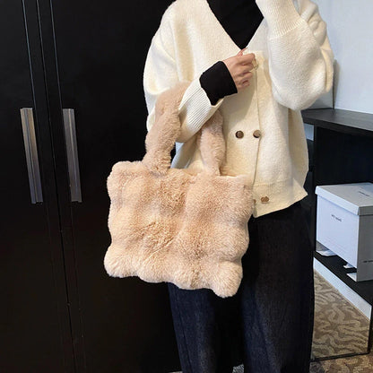 Sac à main bandoulière en peluche duveteuse pour femme Pénélope