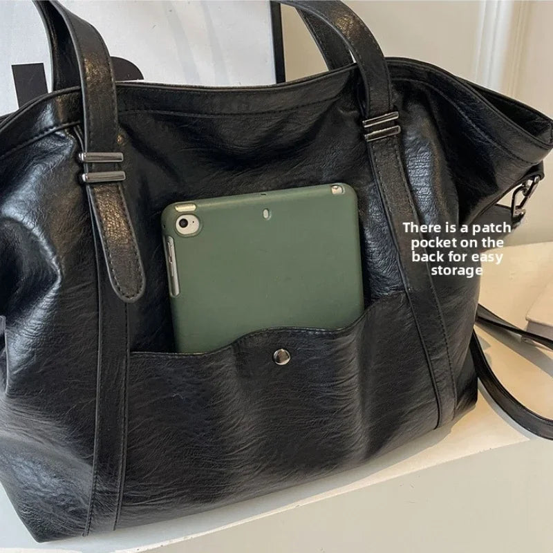 Grand sac à main cabas de cours souple avec bandoulière Sofia