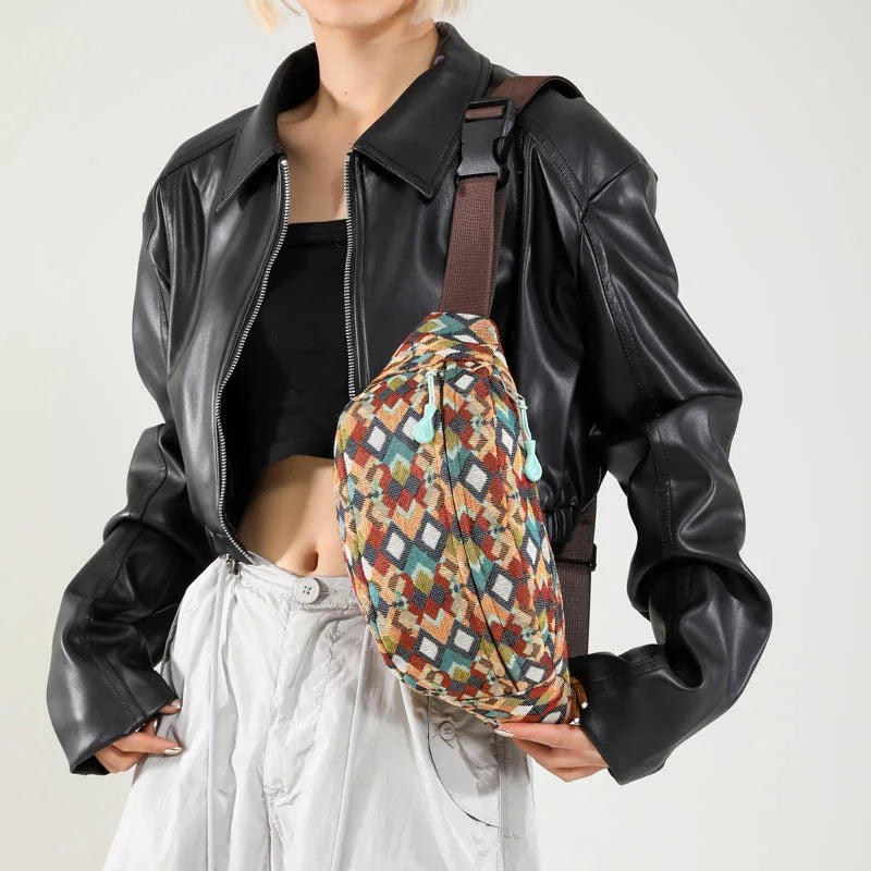 Sac banane en toile imprimé léopard sauvage et tendance Garance
