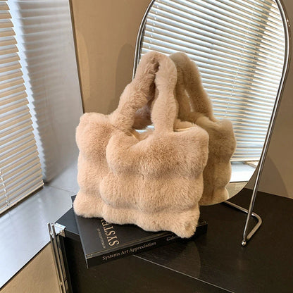 Sac à main bandoulière en peluche duveteuse pour femme Pénélope
