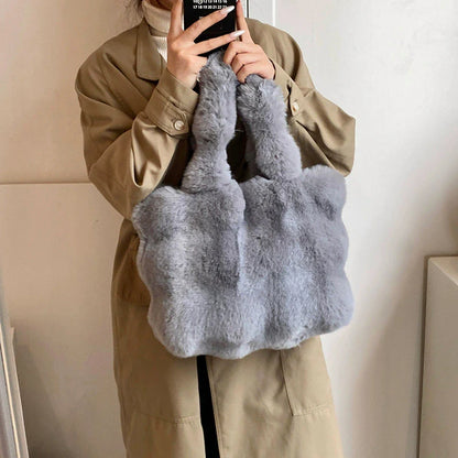 Sac à main bandoulière en peluche duveteuse pour femme Pénélope