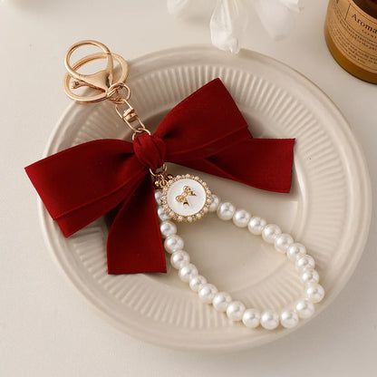 Charm Nœud et Perles Élégance – Accessoire de sac