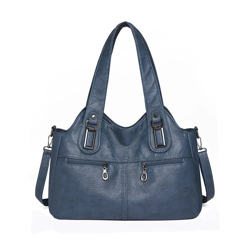 Grand sac à main bandoulière rétro multipoches Agnès