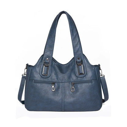 Grand sac à main bandoulière rétro multipoches Agnès