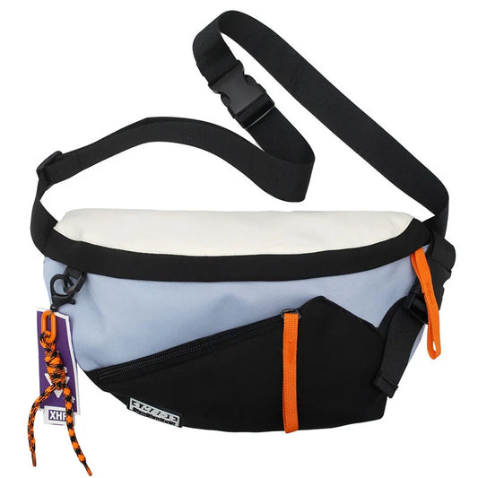 Grand sac banane en tissu bi-color Laurette