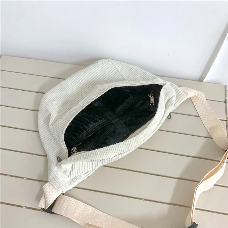 Sac banane XL en velours côtelé Iris