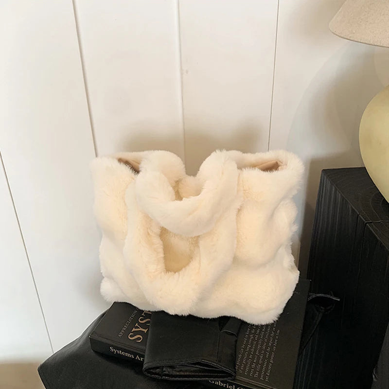 Sac à main bandoulière en peluche duveteuse pour femme Pénélope