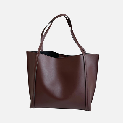 Grand sac à main cabas souple avec pochette assortie Amandine