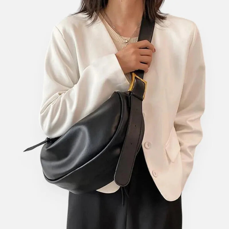 Grand sac à main banane demi-lune Hélène