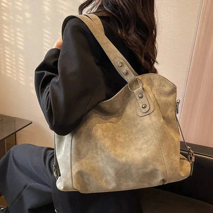 Grand sac à main bandoulière de cours rétro souple Mahé