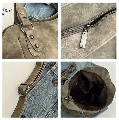 Grand sac à main bandoulière de cours rétro souple Mahé