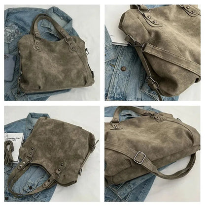 Grand sac à main bandoulière de cours rétro souple Mahé