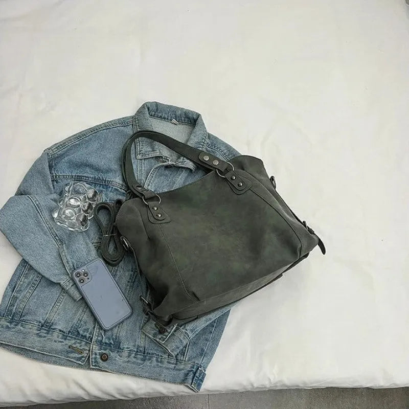 Grand sac à main bandoulière de cours rétro souple Mahé