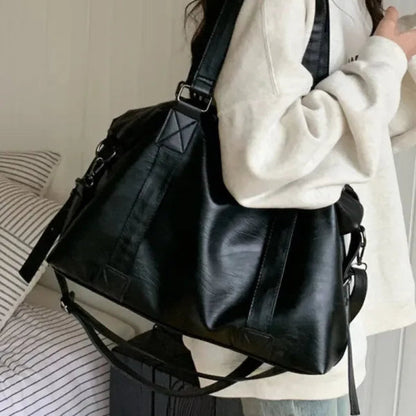 Grand sac à main bandoulière rétro de cours souple Louna