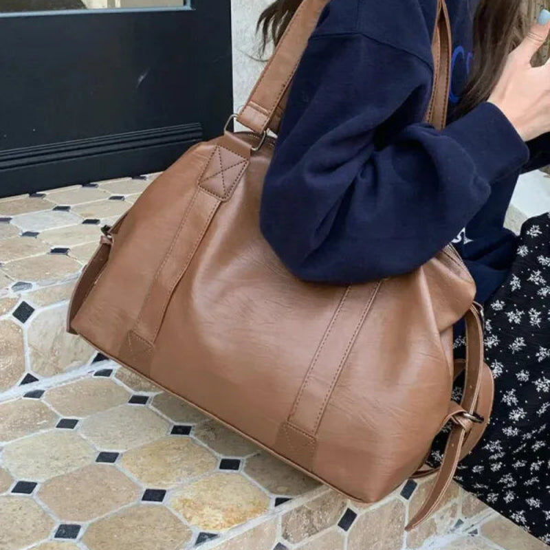 Grand sac à main bandoulière rétro de cours souple Louna