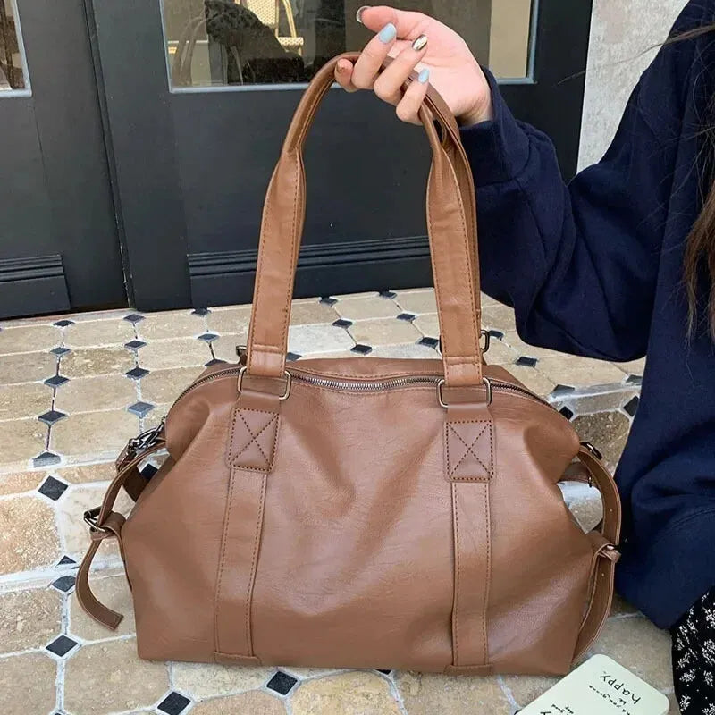 Grand sac à main bandoulière rétro de cours souple Louna