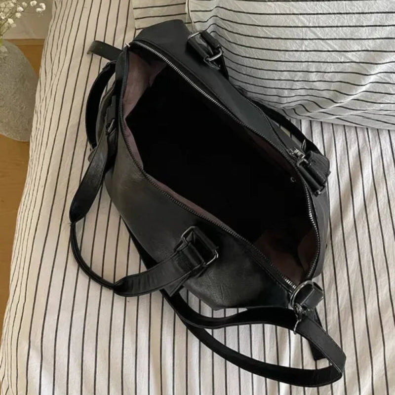 Grand sac à main bandoulière rétro de cours souple Louna