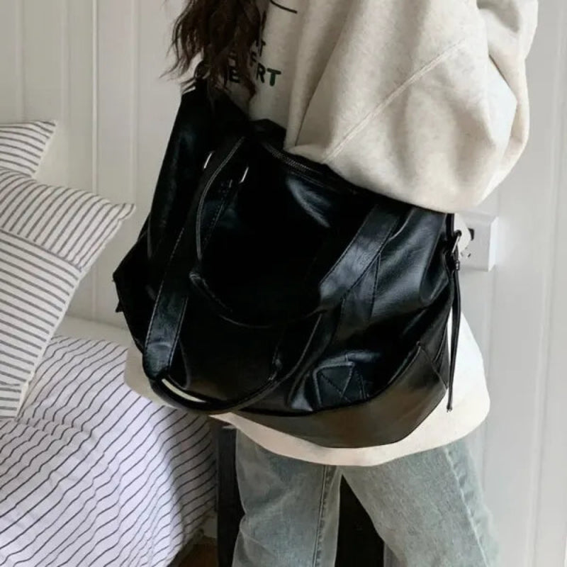 Grand sac à main bandoulière rétro de cours souple Louna