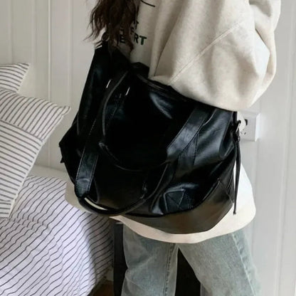 Grand sac à main bandoulière rétro de cours souple Louna