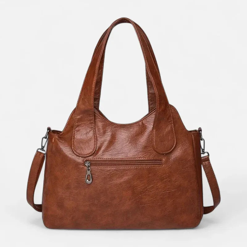 Grand sac à main bandoulière rétro multipoches Agnès