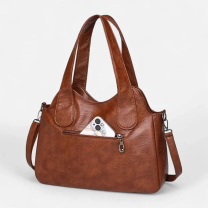 Grand sac à main bandoulière rétro multipoches Agnès