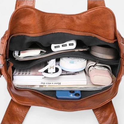 Grand sac à main bandoulière rétro multipoches Agnès