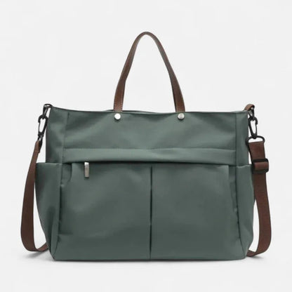 Grand sac à main cabas de cours multipoches à bandoulière en nylon Maëlys