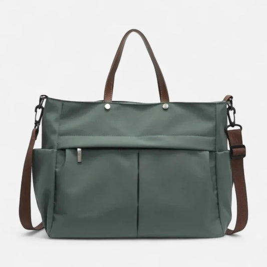 Grand sac à main cabas de cours multipoches à bandoulière en nylon Maëlys