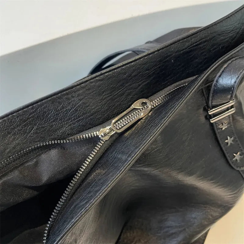 Grand sac à main cabas de cours souple avec bandoulière Sofia