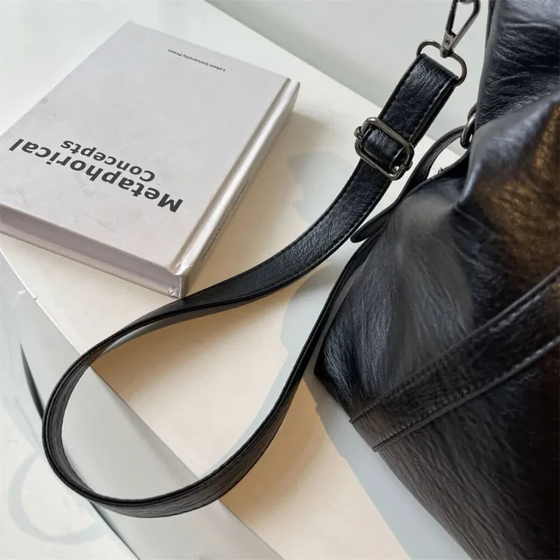 Grand sac à main cabas de cours souple avec bandoulière Sofia