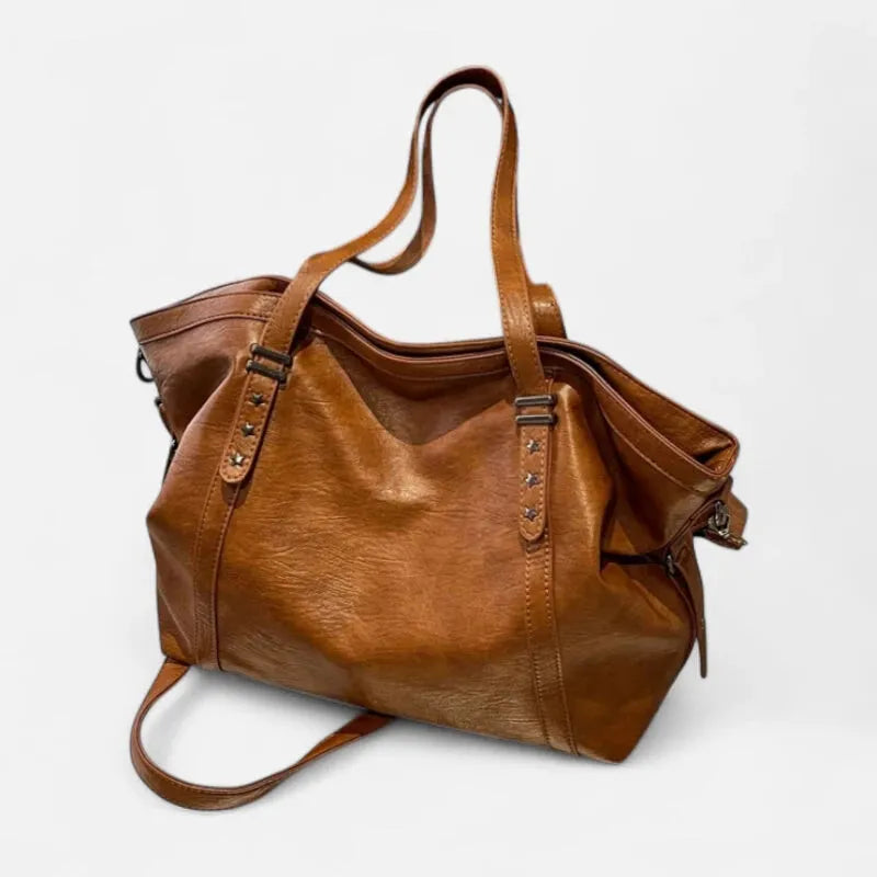 Grand sac à main cabas de cours souple avec bandoulière Sofia