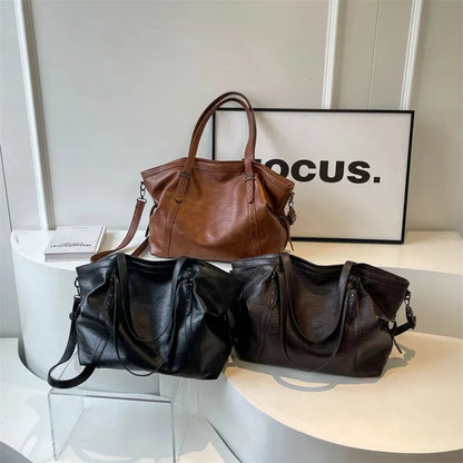 Grand sac à main cabas de cours souple avec bandoulière Sofia