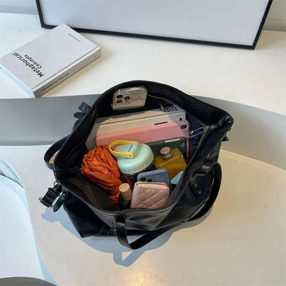 Grand sac à main cabas de cours souple avec bandoulière Sofia