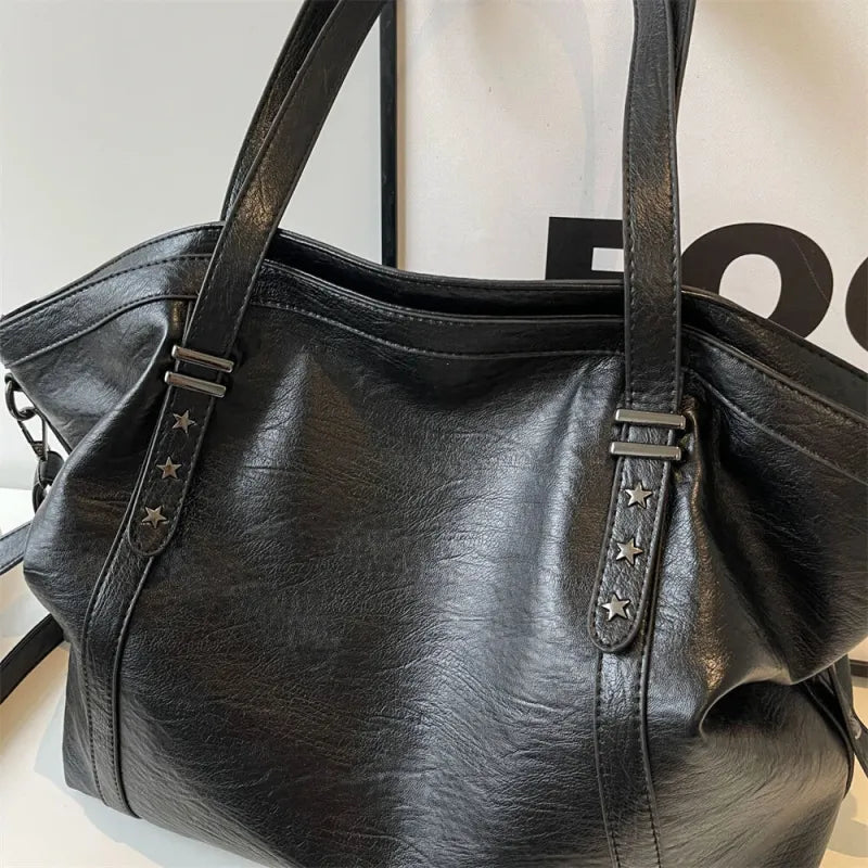 Grand sac à main cabas de cours souple avec bandoulière Sofia